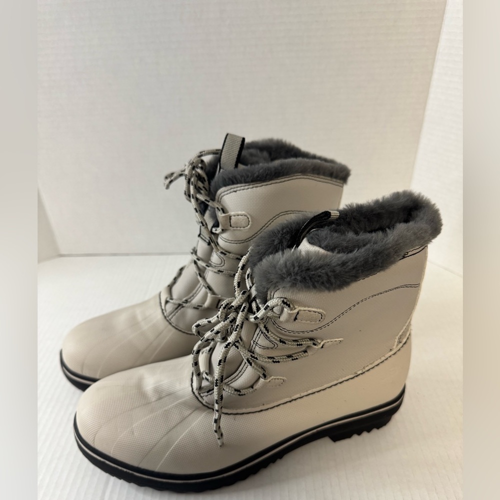 JBU Gray Faux Fur Lined Shoes Sz 8.5